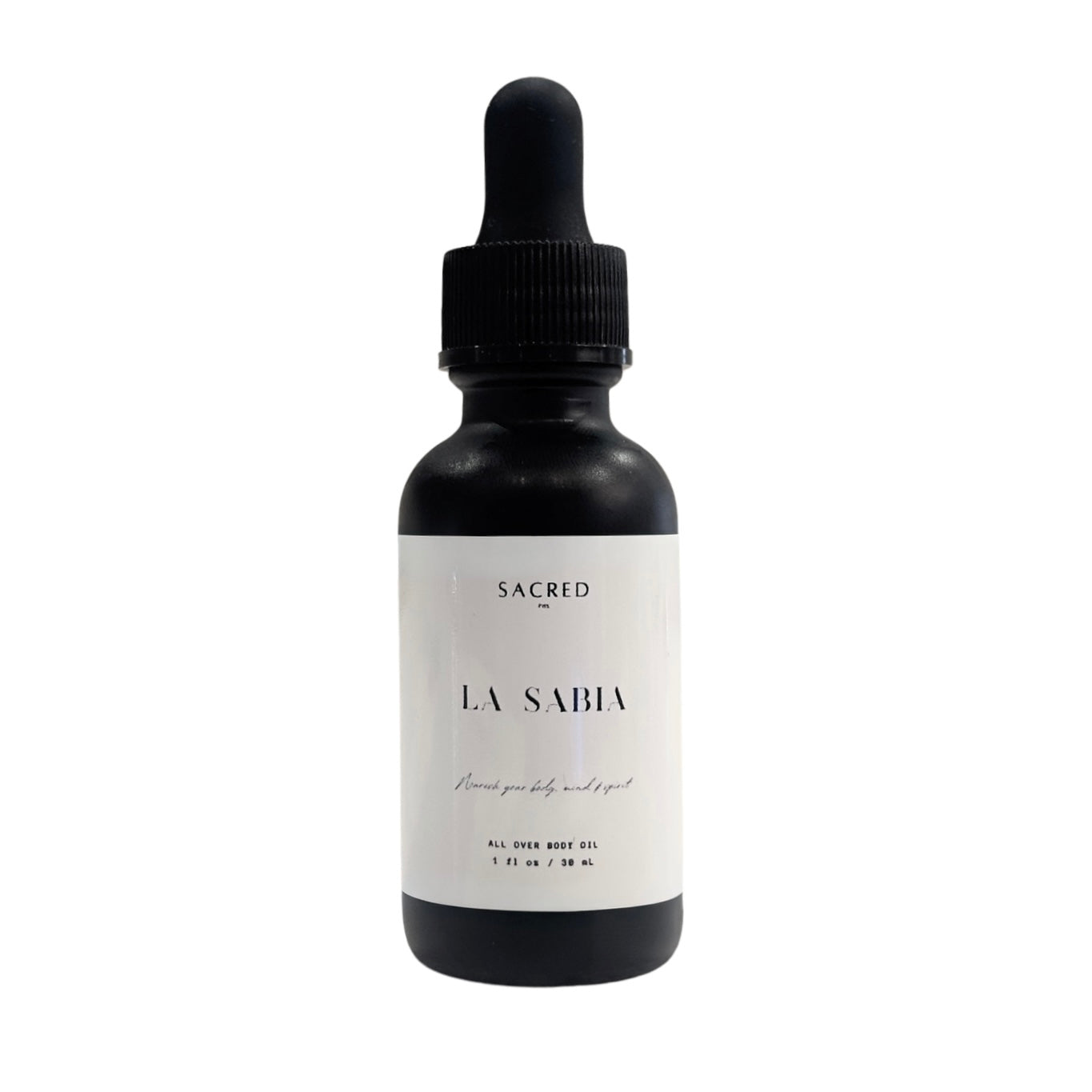 La Sabia botanical body and face oil in glass bottle handcrafted herbal skincare Sacred PHX